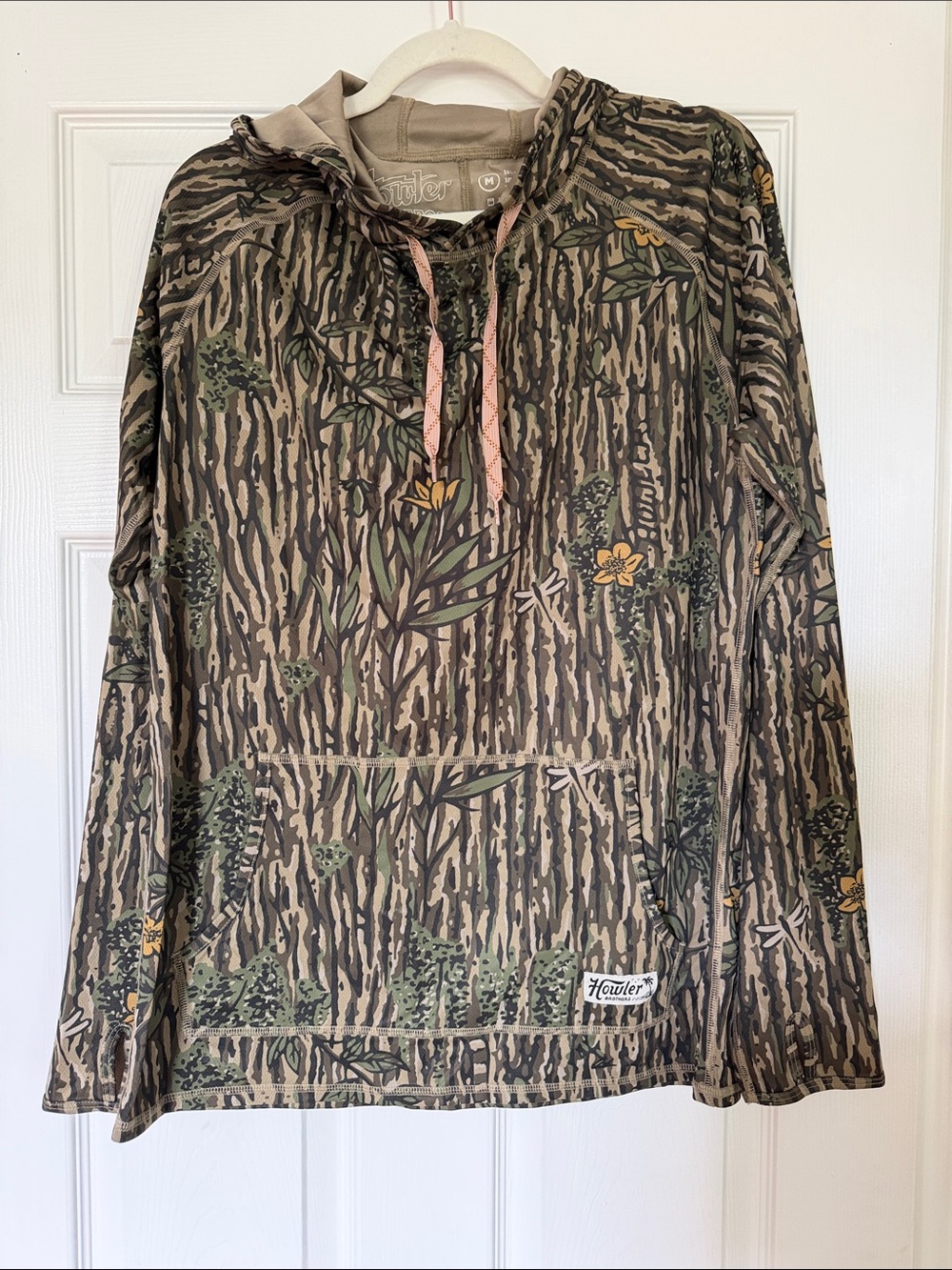 Howler Brothers Hooded Pullover in Tan, Green & Yellow Floral Camo